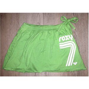 Vintage Y2k Roxy Green Swimsuit Cover Up Wrap Skirt Size XS Beach Sarong Bikini